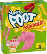 Fruit by the Foot Fruit Flavored - Starburst - Assorted Flavors - 6 Rolls per box.  128g